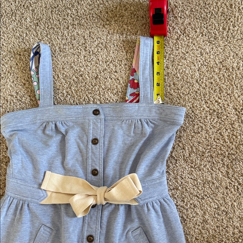 Anthropologie Allihop heathered  blue Button-Down Dress with Bow Sz s - Picture 4 of 5